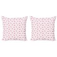 thumbnail image 1 of Ambesonne Flamingo Throw Pillow Cover 2 Pack, Tropic Birds and Spots, 20", Hot Pink Blush, 1 of 5