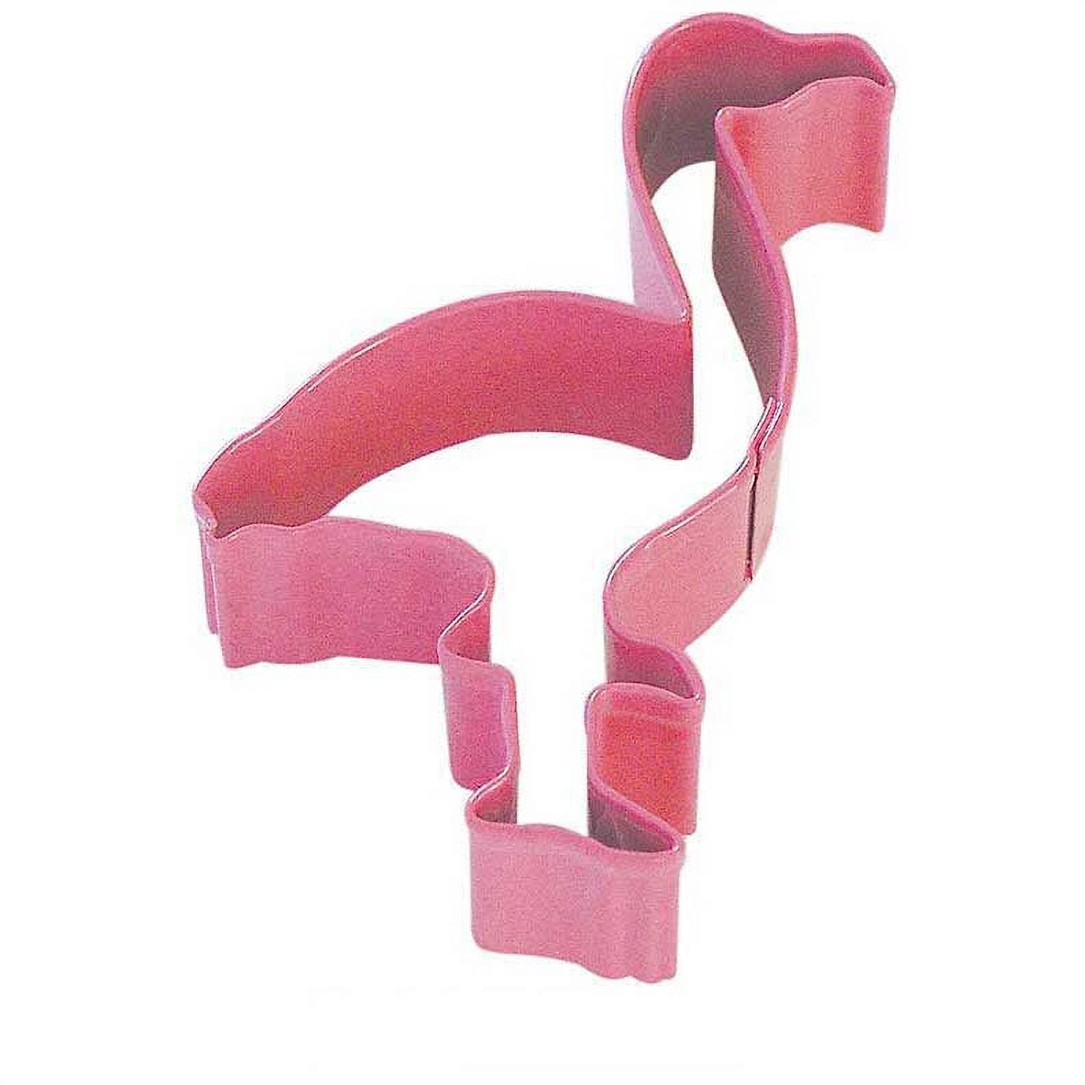 Flamingo Tin Cookie Cutter Pink 4 in Pr0920Q R&M Cookie Cutters Tin