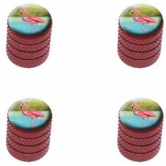 Flamingo Tire Rim Wheel Aluminum Valve Stem Caps, Multiple Colors