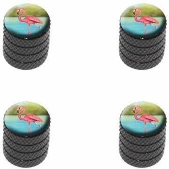 Flamingo Tire Rim Wheel Aluminum Valve Stem Caps, Multiple Colors