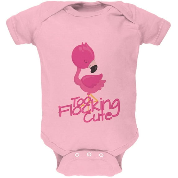 Flamingo Too Flocking Cute Soft Baby One Piece Light Pink 0-3 M