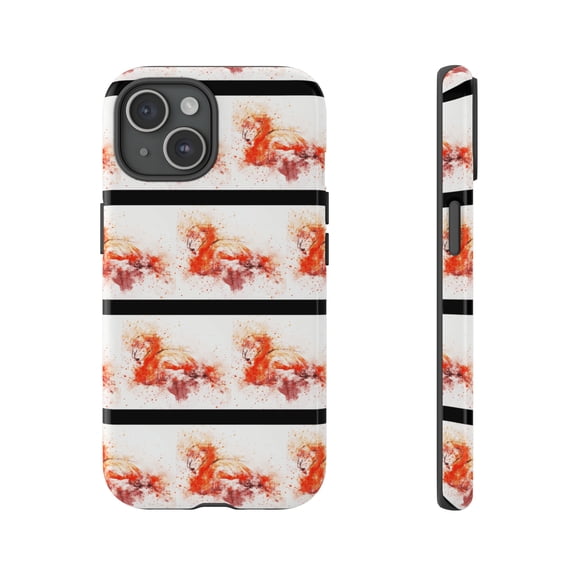Flamingo Tough iPhone 15 Case-iPhone Case-iPhone-Orange & Black iPhone Case