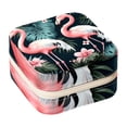 thumbnail image 1 of Flamingo Travel Portable Square Jewelry Box Organizing Rings Earrings Necklaces Bracelets for Girls Women, 1 of 6