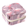 thumbnail image 1 of Flamingo Travel Portable Square Jewelry Stand with Box, Display, and Bracelet Holder - Ideal for Rings, Earrings, Necklaces, and More - Suitable for Girls and Women, 1 of 6