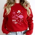 thumbnail image 1 of Flamingo Tropical Fa La La La Mingo Funny Flamingo Xmas Lights Christmas Pajama Graphic - Eco-friendly InkPerfect for Any Occasion SW11946 Unisex Swea, 1 of 2