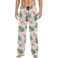 thumbnail image 1 of Flamingo Tropical Floral Pattern Mens Pajama Pants Sleepwear Lounge Men's Pajama Bottoms Gift for Family, 1 of 7