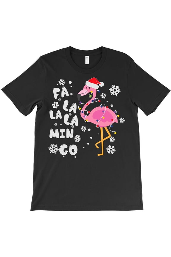 Flamingo Tropical Funny Christmas Cute Fa La La Mingo Flamingo Xmas Merry Graphic - Comfortable Fit, H38953 Unisex T-Shirt, Up to 5XL Available