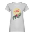 thumbnail image 1 of Flamingo Tropical Graphic Shaped T-Shirt Women -Image by Shutterstock, Female XX-Large, 1 of 2