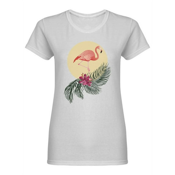 Flamingo Tropical Graphic Shaped T-Shirt Women -Image by Shutterstock, Female XX-Large