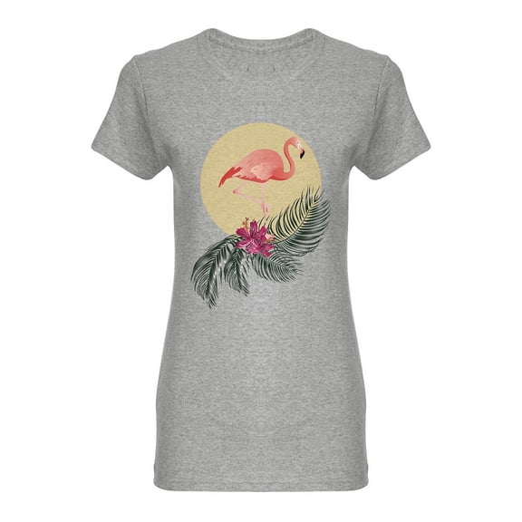 Flamingo Tropical Graphic Shaped T-Shirt Women -Image by Shutterstock, Female XX-Large