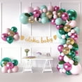 thumbnail image 1 of Flamingo Tropical Jungle Baby Shower Decorations Balloon Garland Arch Kit with Pink Green Balloons, 1 of 7