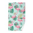 thumbnail image 1 of Flamingo Tropical Leaves Pattern Bath Towel 100% Cotton Soft Thick High Absorbency Hand Face Towel Single Pack 16x28in, 1 of 7