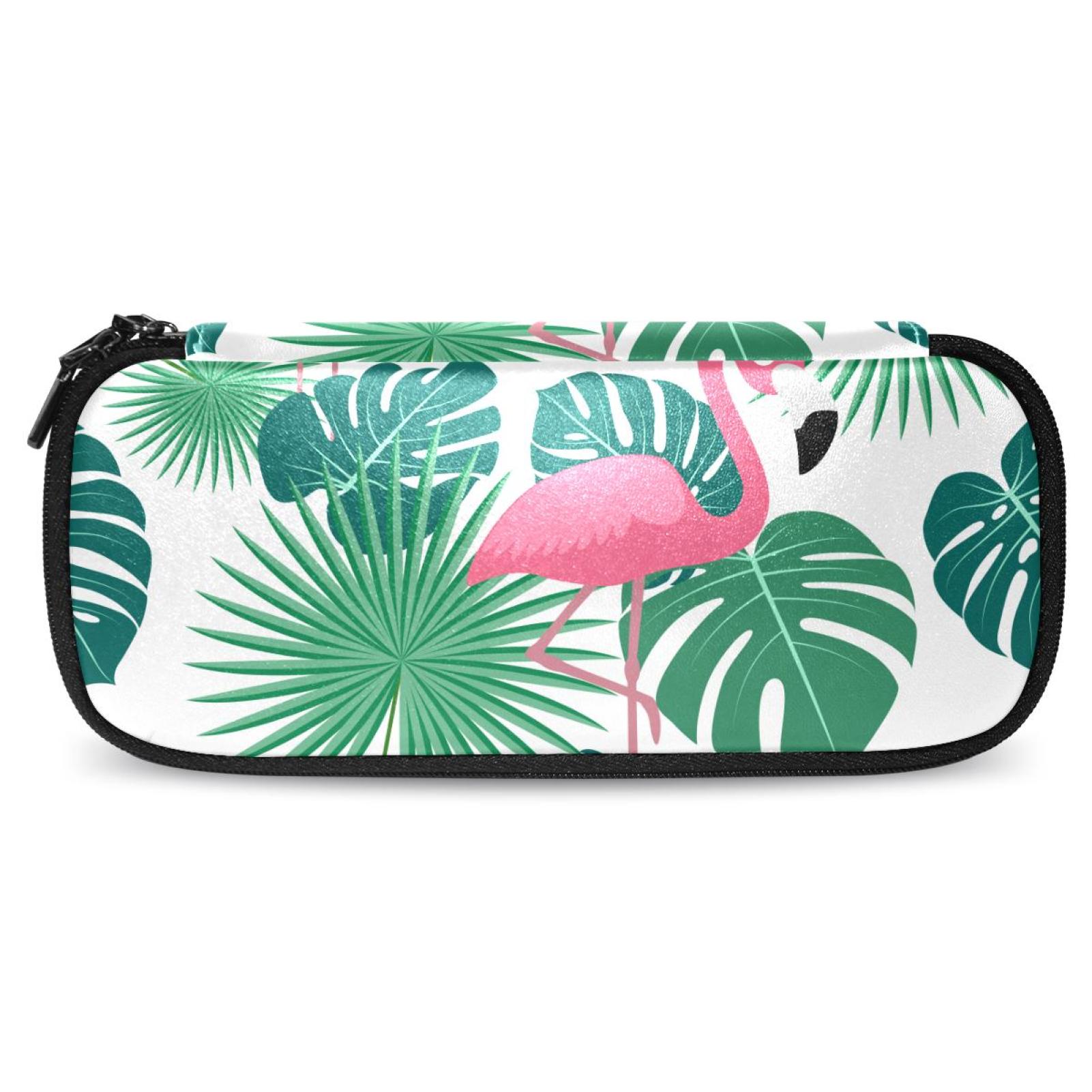 Flamingo Tropical Palm Jungle Monstera Leaves Pattern Stylish Leather