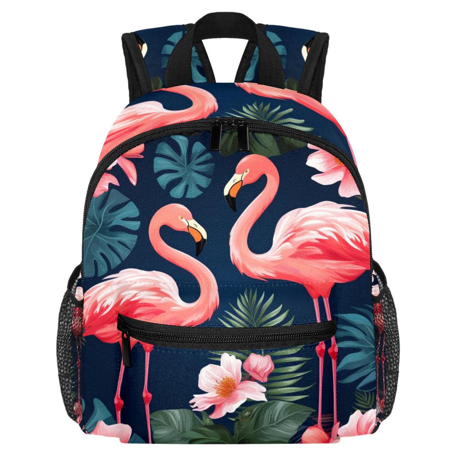 Flamingo Tropical Rainforest Airport Backpack Preppy Cute Mini Shoulder ...