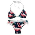 thumbnail image 1 of Flamingo Tropical Rainforest Bikini Set Swim Suit Detachable Sponge Adjustable Strap Two-Pack, Beach Pool Vacation Party., 1 of 6