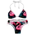 thumbnail image 1 of Flamingo Tropical Rainforest Swimsuit Women Bikinis: Detachable Sponge Adjustable Strap Bikini Set - Two-Pack, Beach & Pool Ready, 1 of 6