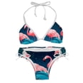thumbnail image 1 of Flamingo Tropical Rainforest Women's Bikini Set with Detachable Sponge and Adjustable Strap, Two-Pack, Ideal for Swimming Suit Beach Vacation!, 1 of 6