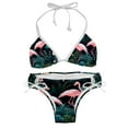thumbnail image 1 of Flamingo Tropical Rainforest Women's Bikini Set with Detachable Sponge and Adjustable Strap, Two-Pack, Ideal for Swimming Suit Beach Vacation!, 1 of 6