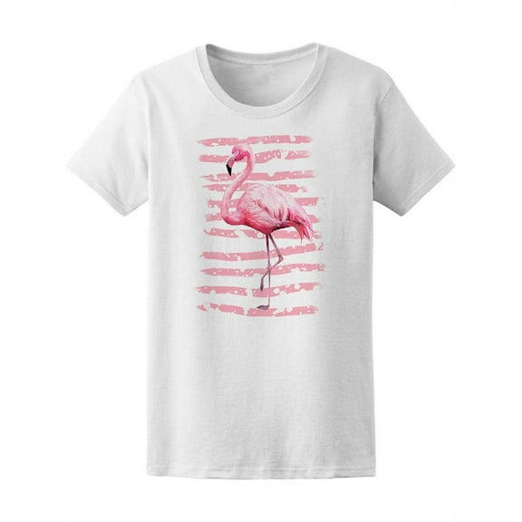 Flamingo Tropical Summer T-Shirt Women -Image by Shutterstock, Female Large