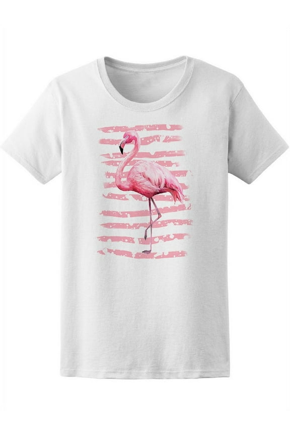 Flamingo Tropical Summer T-Shirt Women -Image by Shutterstock, Female Large