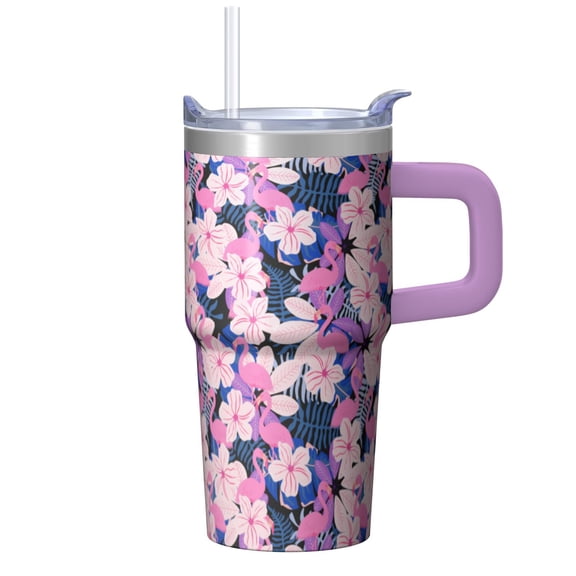 Flamingo Tumbler with Handle 20OZ Insulated BPA Free Cup Gifts for Women Flamingo Lovers Perfect for Birthday Christmas Presents Daily Hydration