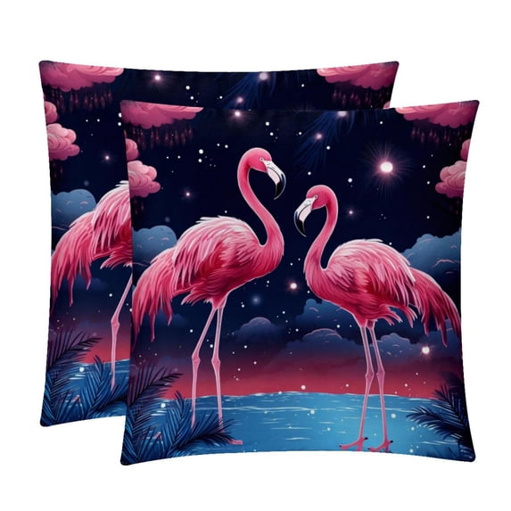 Flamingo Velvet Bed Pillow Set with Unique Patterns in Sizes 16x16, 18x18, and 20x20 Inches - Includes 2 Chair Pillow Covers,Bed Pillow for Any Occasion
