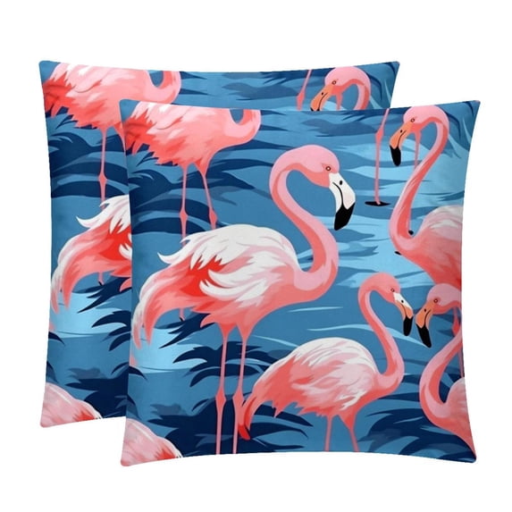 Flamingo Velvet Bed Pillow Set with Unique Patterns in Sizes 16x16, 18x18, and 20x20 Inches - Includes 2 Chair Pillow Covers, Throw Pillow Covers, Bed Pillow for Any Occasion