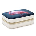 thumbnail image 1 of Flamingo Velvet Portable Earring Holder with Removable Compartment - Gift-Worthy Jewelry Stand and Travel Organizer with Necklace Holder, 1 of 7