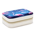 thumbnail image 1 of Flamingo Velvet Portable Necklace Holder with Removable Compartment - Earring Organizer, Jewelry Boxes, Organizer Box - Gift, 1 of 7
