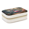 thumbnail image 1 of Flamingo Velvet Portable Storage Box with Removable Compartment - a Stylish Decorative Box, Bracelet Holder, and Jewelry Stand - Gift, 1 of 7
