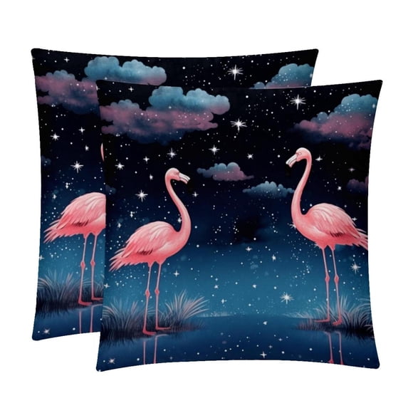 Flamingo Velvet Throw Pillow Covers Set of 2 | Unique Patterns in 16x16, 18x18, 20x20 Inches |for Home Decor and Gifts | Includes Pillow Inserts | Throw Pillow Inserts Included