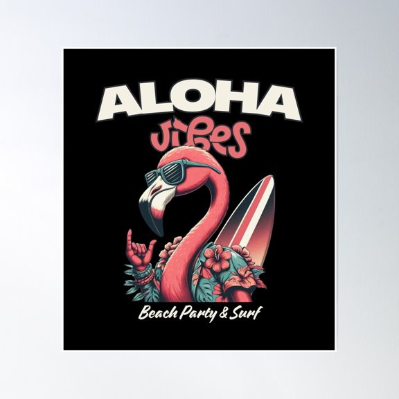 Flamingo Vibes Poster Wall Art, Modern Wall Decor, 24x36 UNFRAMED