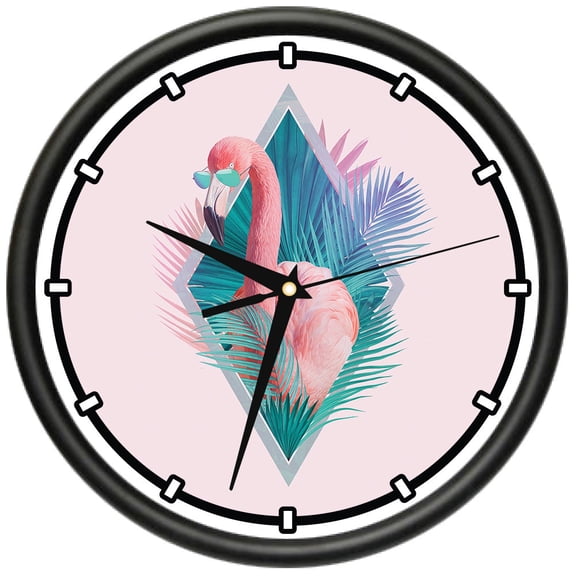 Flamingo Vice  Design Wall Clock | Precision Quartz Movement | Décor For School Class Office Bedroom Decoration