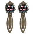 thumbnail image 1 of Flamingo Vintage Copper-Colored Lace Bookmarks: Stainless Steel Gifts for Readers and Book Lovers - Set of 2 Bookmarks, 1 of 5
