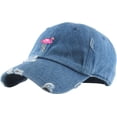 thumbnail image 1 of Flamingo Vintage Distressed Dad Hat Cotton Adjustable Baseball Cap, 1 of 3