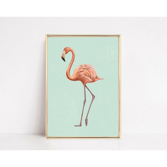 Flamingo Wall Art Bird Wall Art Boho Trendy Decor Bird Art Flamingo Print Flamingo Art Wall Art, Modern Wall Decor, 16x24 UNFRAMED