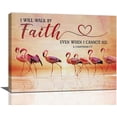 thumbnail image 1 of Flamingo Wall art Pink Flamingo Pictures Wall Decor Tropical Flamingo Sunset Canvas Prints Christian Scriptures Painting Modern Artwork Home Decoration for Bedroom Bathroom Living Room 16"x12", 1 of 6