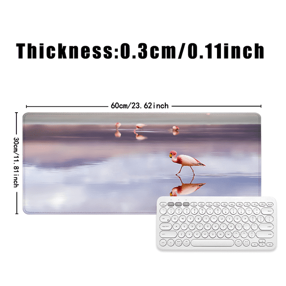 Flamingo Water Reflection Mouse Pad 31.5 x 11.82 Inches Rubber Desk Accessory for Office Home Use