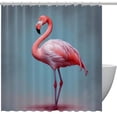 thumbnail image 1 of Flamingo Waterproof Printed Shower Curtain Set with Hooks for Bathroom Decoration, 1 of 6