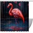 thumbnail image 1 of Flamingo Waterproof Shower Curtain Set with Hooks - Printed Bathroom Curtains - Decorative Bathroom Shower Curtains, 1 of 6