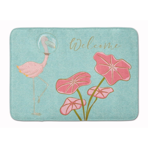 Flamingo Welcome Machine Washable Memory Foam Mat