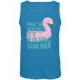 thumbnail image 1 of Flamingo What Up Beaches It's Flocking Summer Funny Pun Mens Tank Top Turquoise LG, 1 of 1