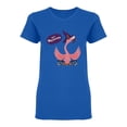 thumbnail image 1 of Flamingo With A Witch Hat Shaped T-Shirt Women -Image by Shutterstock, Female Medium, 1 of 2