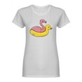 thumbnail image 1 of Flamingo With Duck Shaped T-Shirt Women -Image by Shutterstock, Female Large, 1 of 2