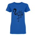 thumbnail image 1 of Flamingo With Floral Bouquet Shaped T-Shirt Women -Image by Shutterstock, Female XX-Large, 1 of 2