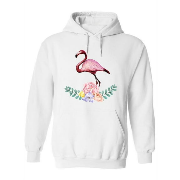 Flamingo With Flowers Hoodie Women -SPIdeals Designs, Female x-Large