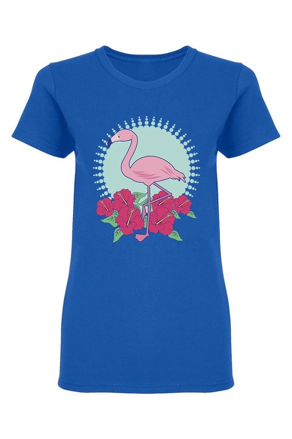 Flamingo With Roses Shaped T-Shirt Women -Image by Shutterstock, Female Small