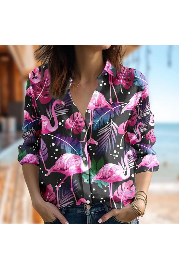, Flamingo T-Shirt, Flamingo Button Up Shirt, Pink Flamingo Shirt, Animal Lover Tee, Summer Trip Gift For Women