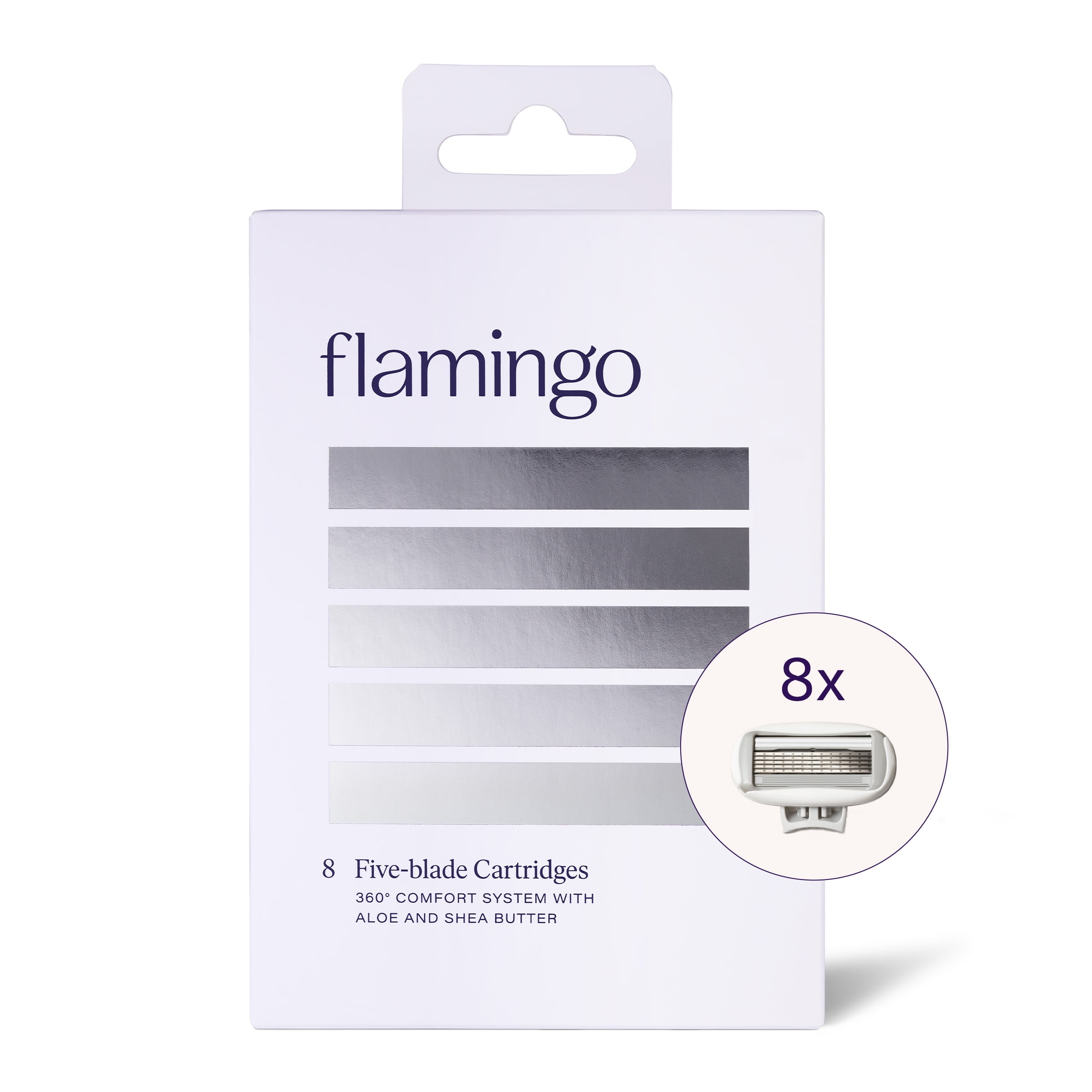Flamingo Women's 5Blade Razor Blade Refill Cartridges, 8 Count