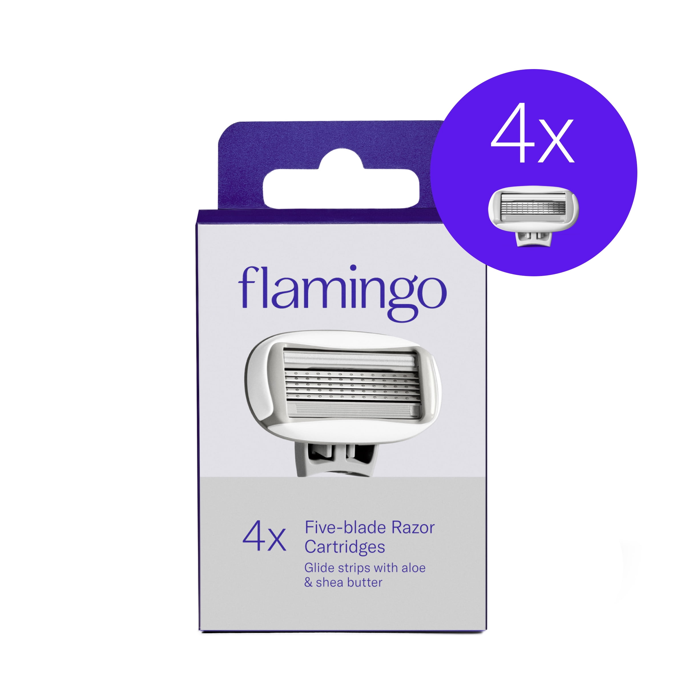Flamingo Women's 5Blade Razor Blade Refills, 4 Count